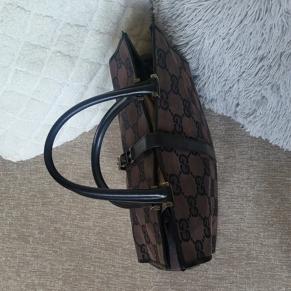 GUCCI Handbag Tote Bag Jackie GG Canvas.. Authentic - Picture 5 of 13